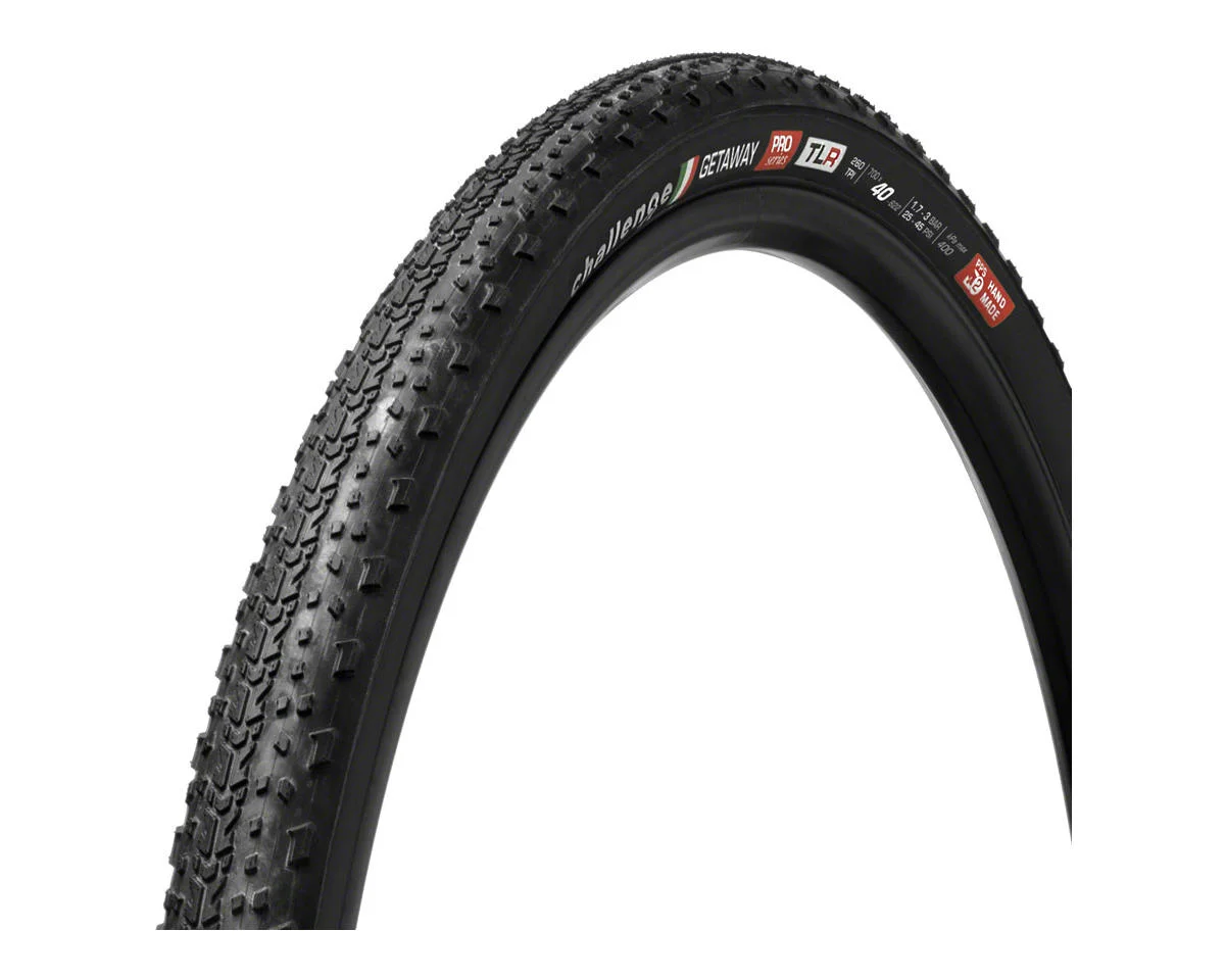 Challenge Getaway Pro TLR Tubeless Gravel Tire (700c) (40mm) (Black) (Folding) (SMARTplus/Super Polyester)